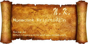 Nyemcsok Krisztián névjegykártya