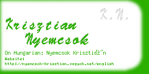 krisztian nyemcsok business card